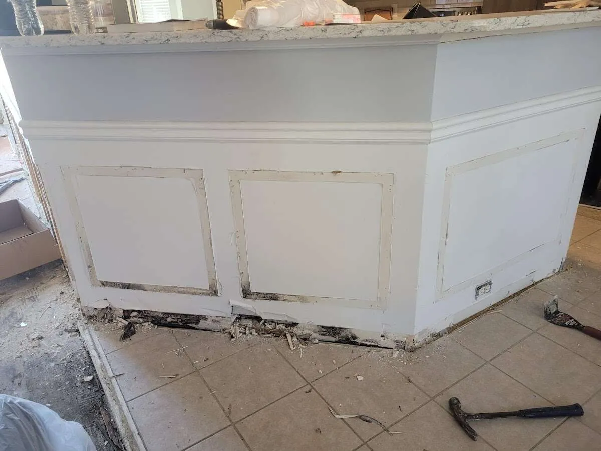 Water damage and mold on kitchen during Sewage Cleanup & Sanitation in White House